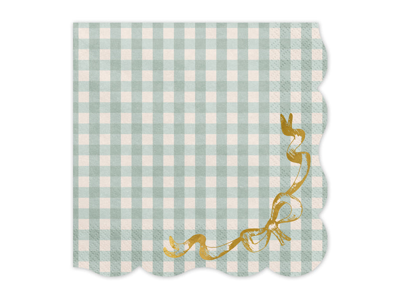 Checkered fabric with gold decorative element