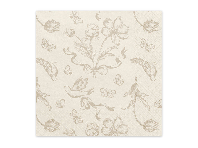 Floral and butterfly pattern on a beige background