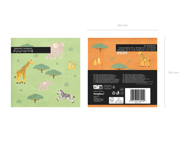Safari Party Napkins (1pkt/12pc) - Party Lane