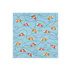 A pack of 12 napkins with bold checkered and racing icon designs, perfect for keeping hands clean at a fast-paced party.