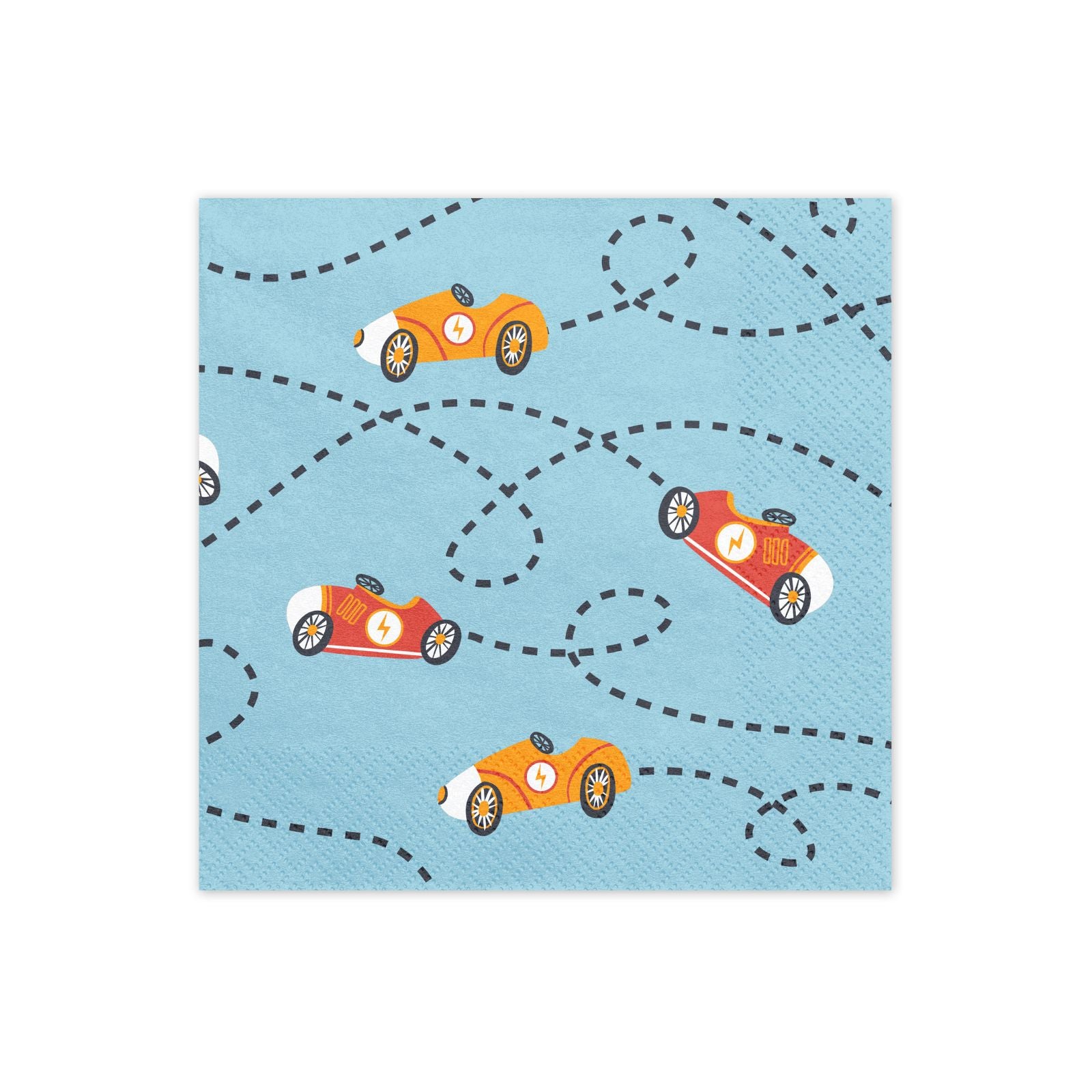detail shot of pattern on car racing napkin