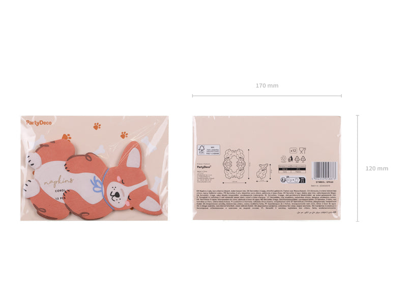 Puppy Pawty Paper Napkins (1pkt/12pcs) - Party Lane 