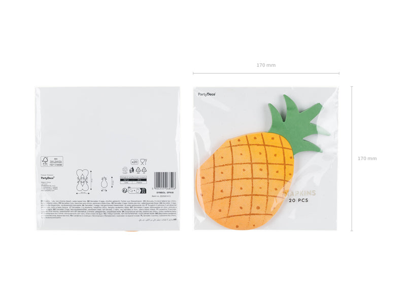 Pineapple Paper Napkins (1pkt/20pc) - Party Lane