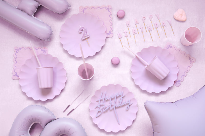 Purple display of reusable items
