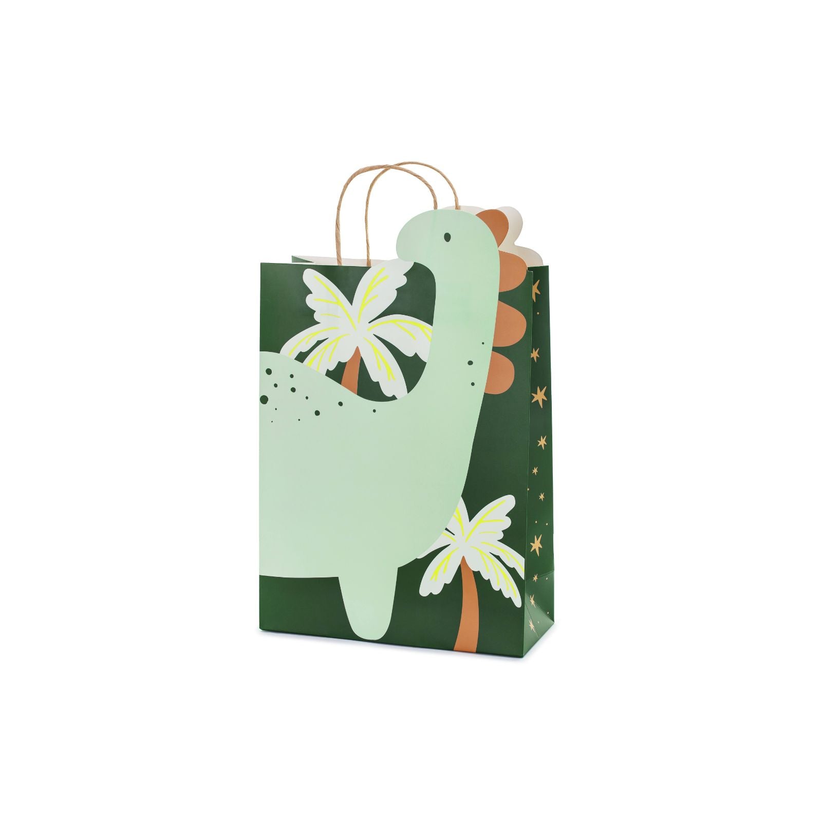 A single gift bag with fun dino graphics, perfect for party favors or birthday presents.
