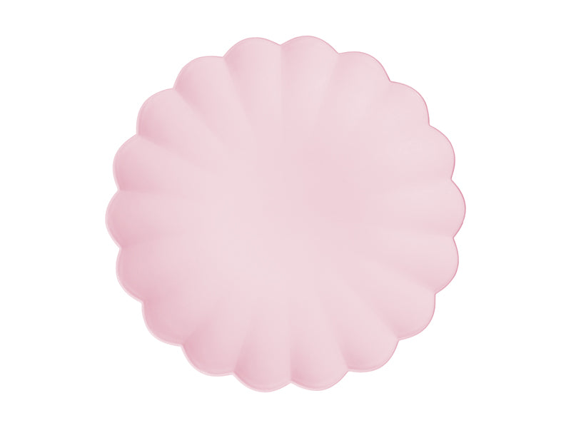 Reusable frill plastic plates pink