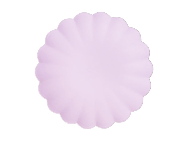 Reusable frill plastic plates in purple