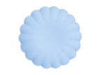 Reusable frill plastic plates in blue