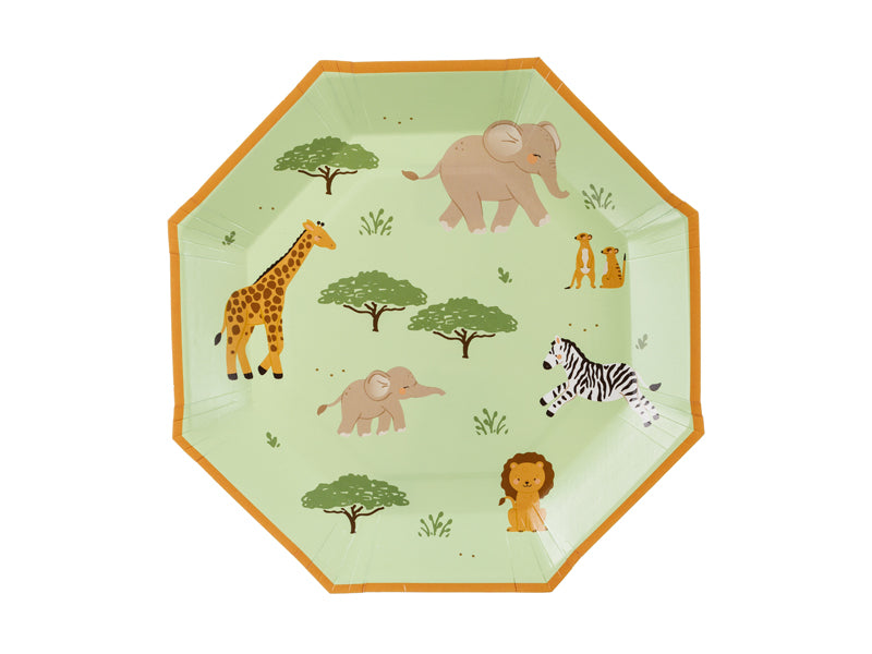 Safari Party Paper Plates 23cm (1pkt/6pc) - Party Lane