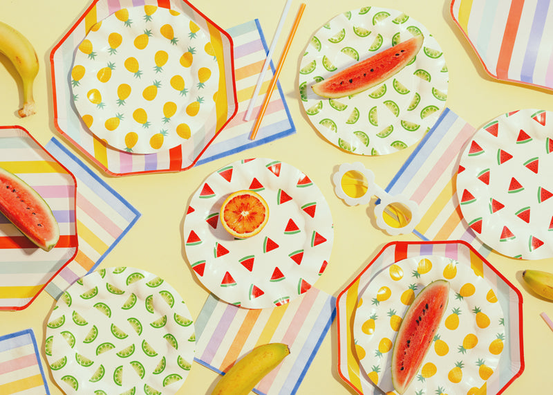 Summer Fruit Paper Plates 20cm (1pkt/6pc) - Party Lane