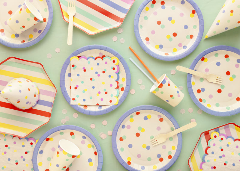 Confetti Paper Plates 23cm (1pkt/6pc) - Party Lane