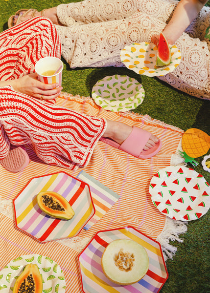 Summer Stripes Paper Plates (1pkt/6pc) - Party Lane