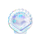 A pack of 6 shell-shaped plates in irridescent colors, perfect for snacks or desserts at mermaid-themed parties.