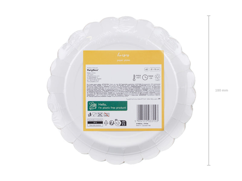 Pink Pony Club paper plates packaging showing complete 6 pack