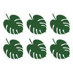 A set of 6 tropical monstera-shaped place cards, perfect for jungle or dino-themed table settings.