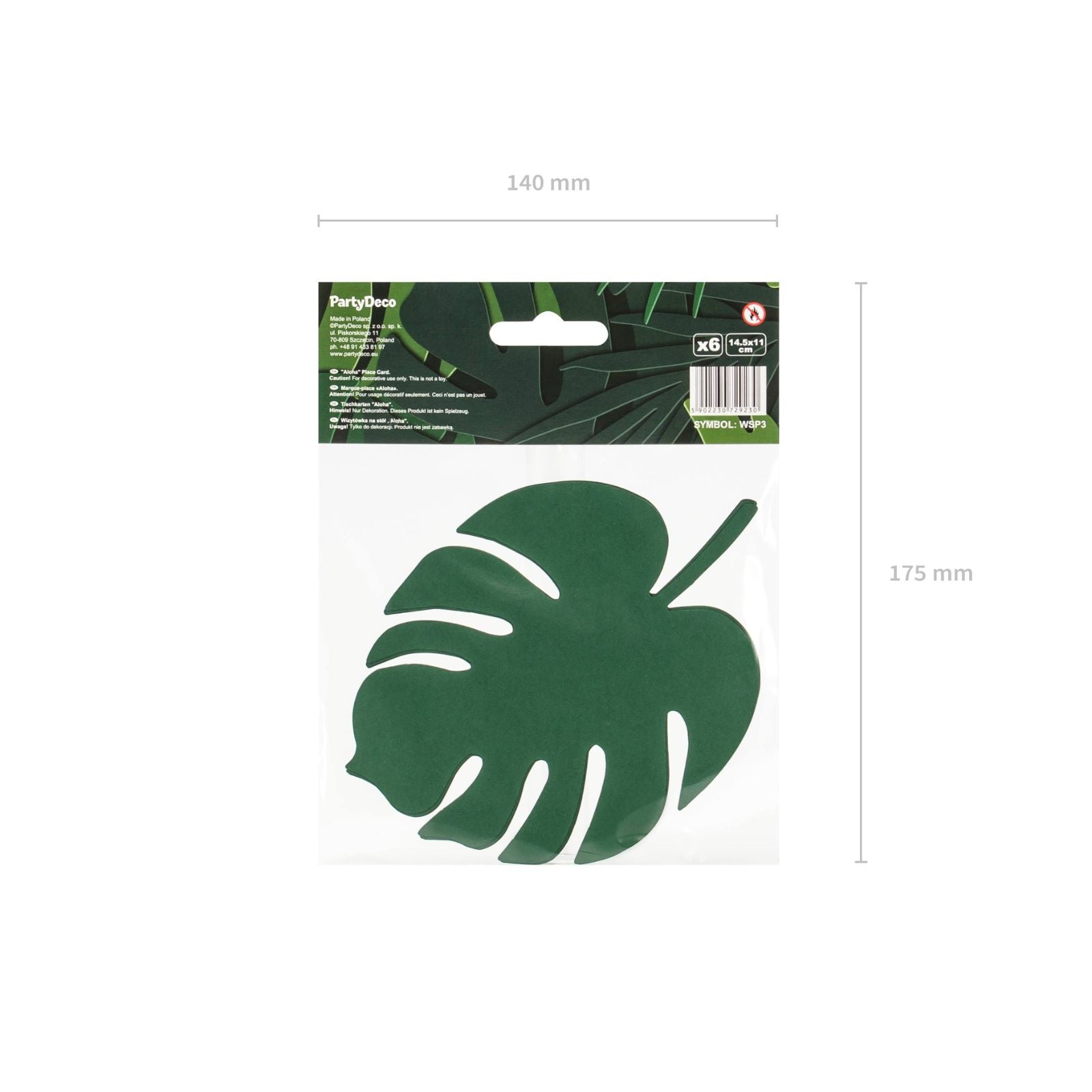 Monstera Leaf Plate Cards (1pkt/6pc) - Party Lane 
