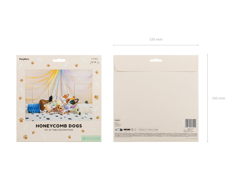 Puppy Pawty Honeycomb Dogs (1pkt/4pcs) - Party Lane 