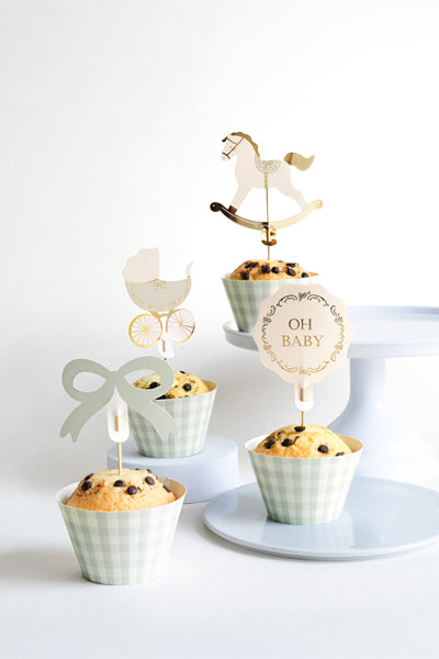 Oh Sweet Baby Food Picks and Cups (1pkt/12pcs) - Party Lane 