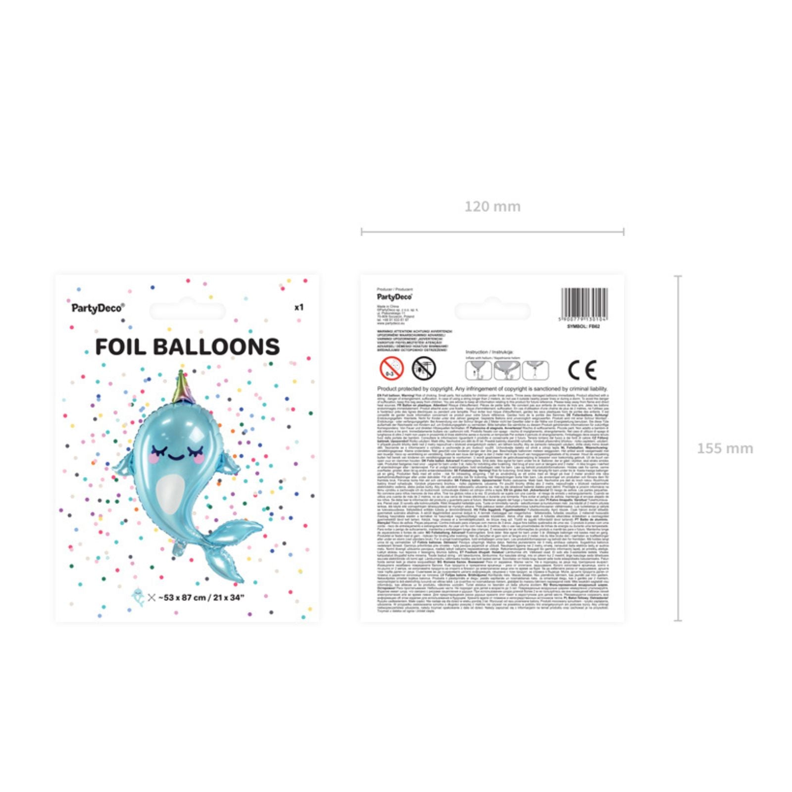 Making Waves Narwhale Foil Balloon (1pc)