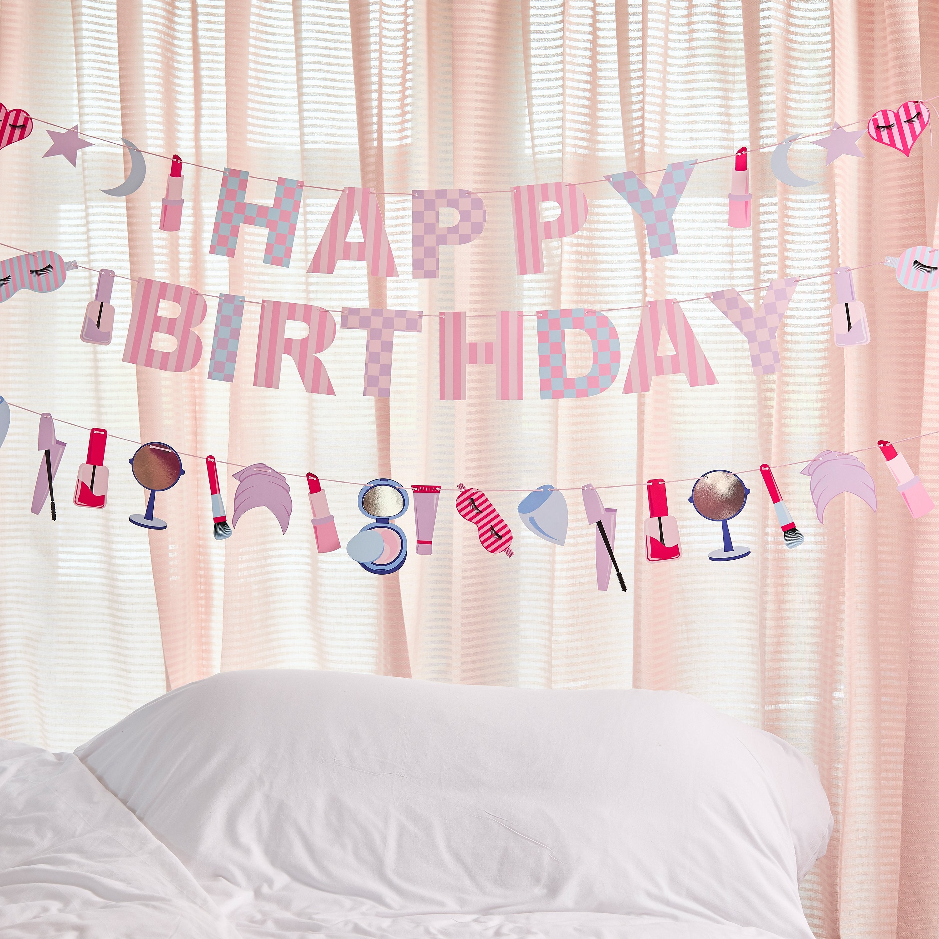 Pamper Party Birthday Banner (1pkt/2pcs)