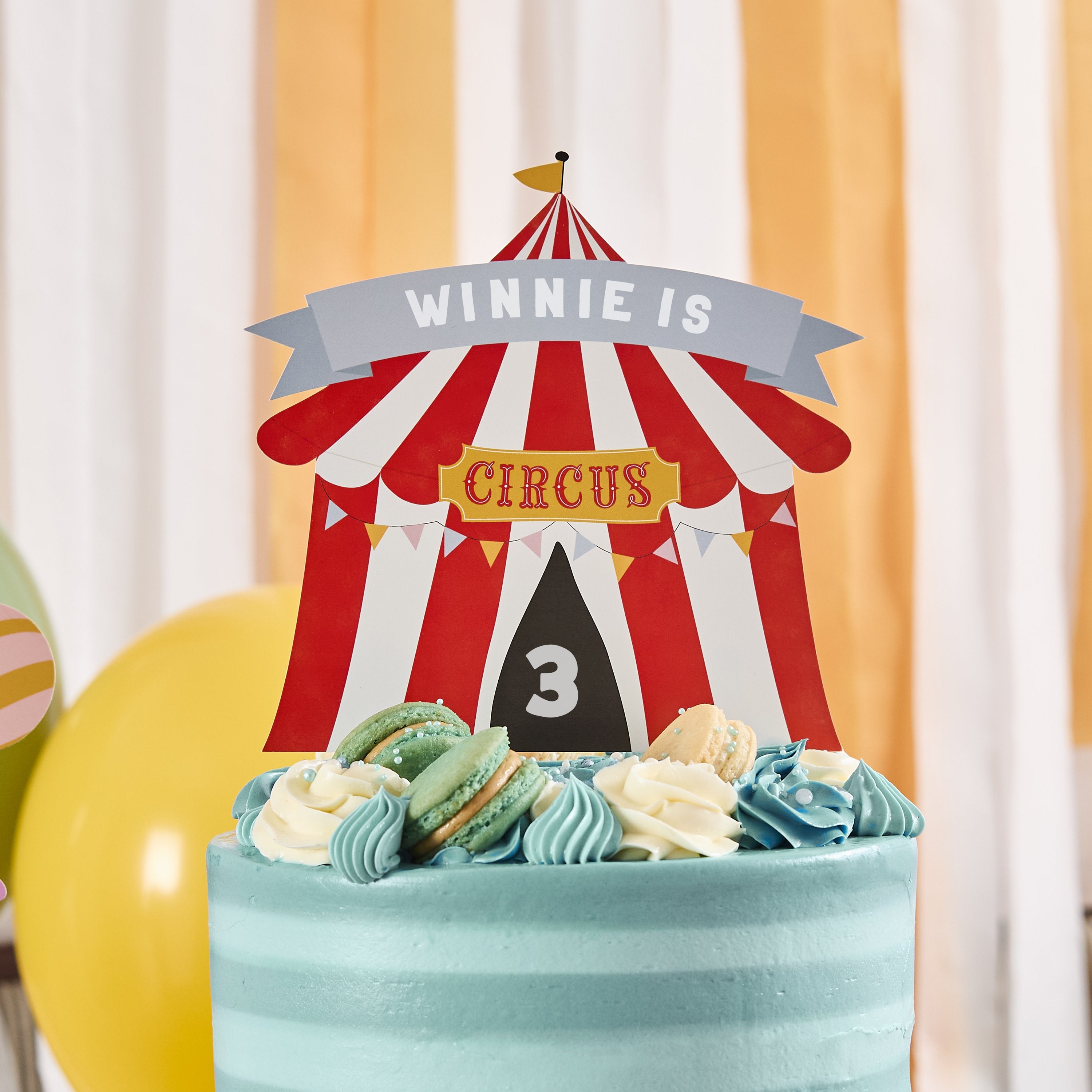 Big Top Circus Customisable Cake Topper (1pkt/1pc)