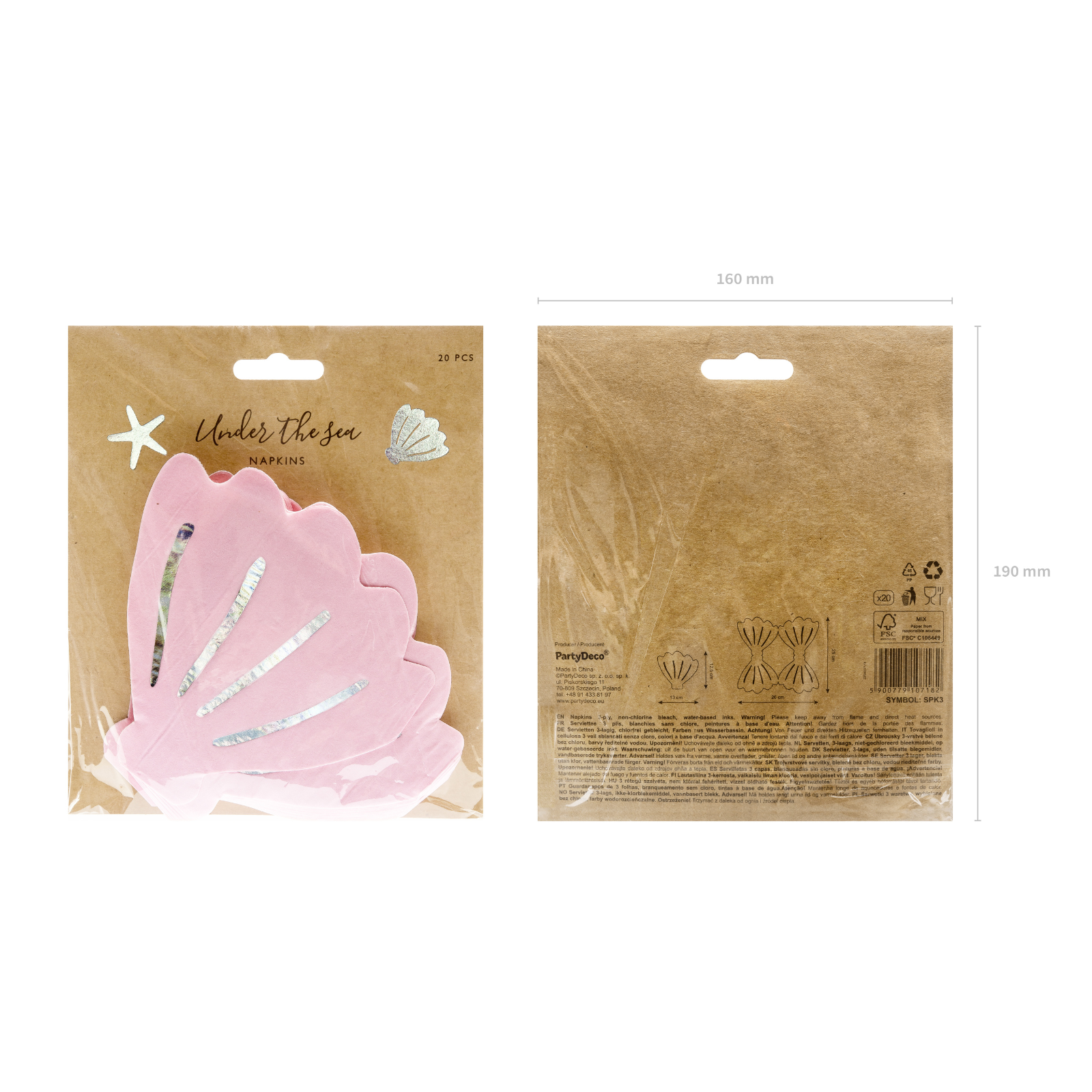 Making Waves Shell Napkin (1pkt/20pc)