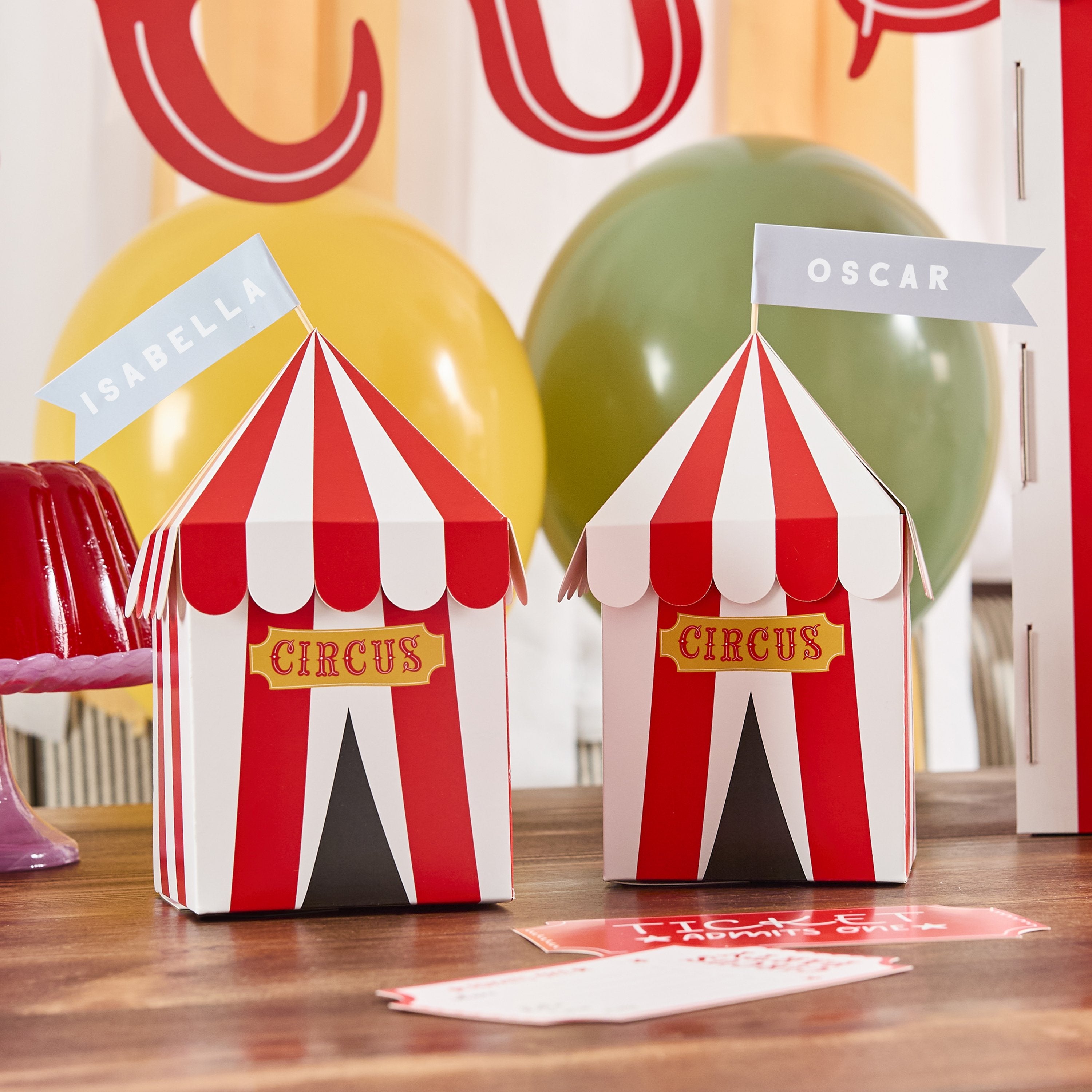 Big Top Circus Customisable Party Favour Boxes (1pkt/4pc)